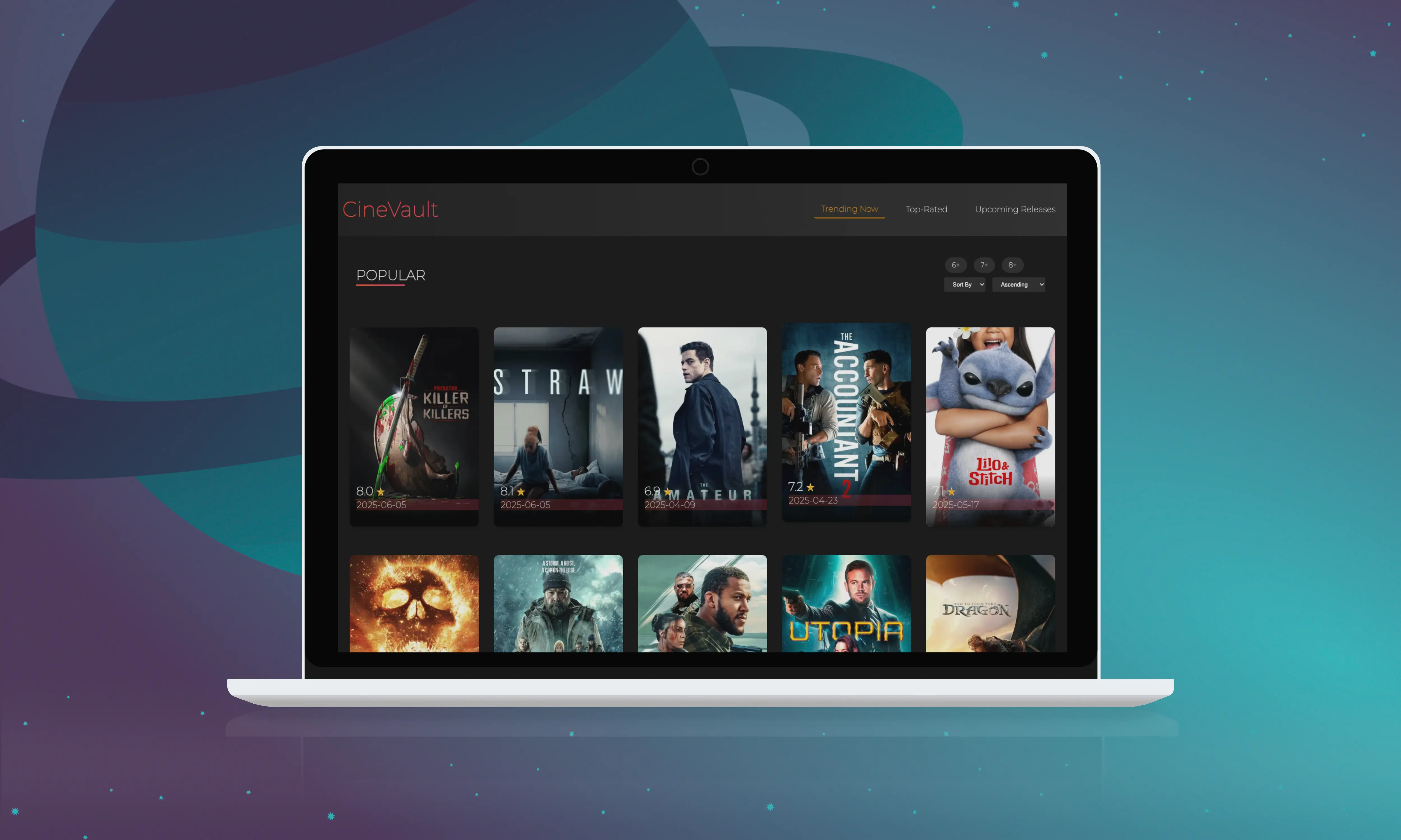 CineVault movie library screenshot
