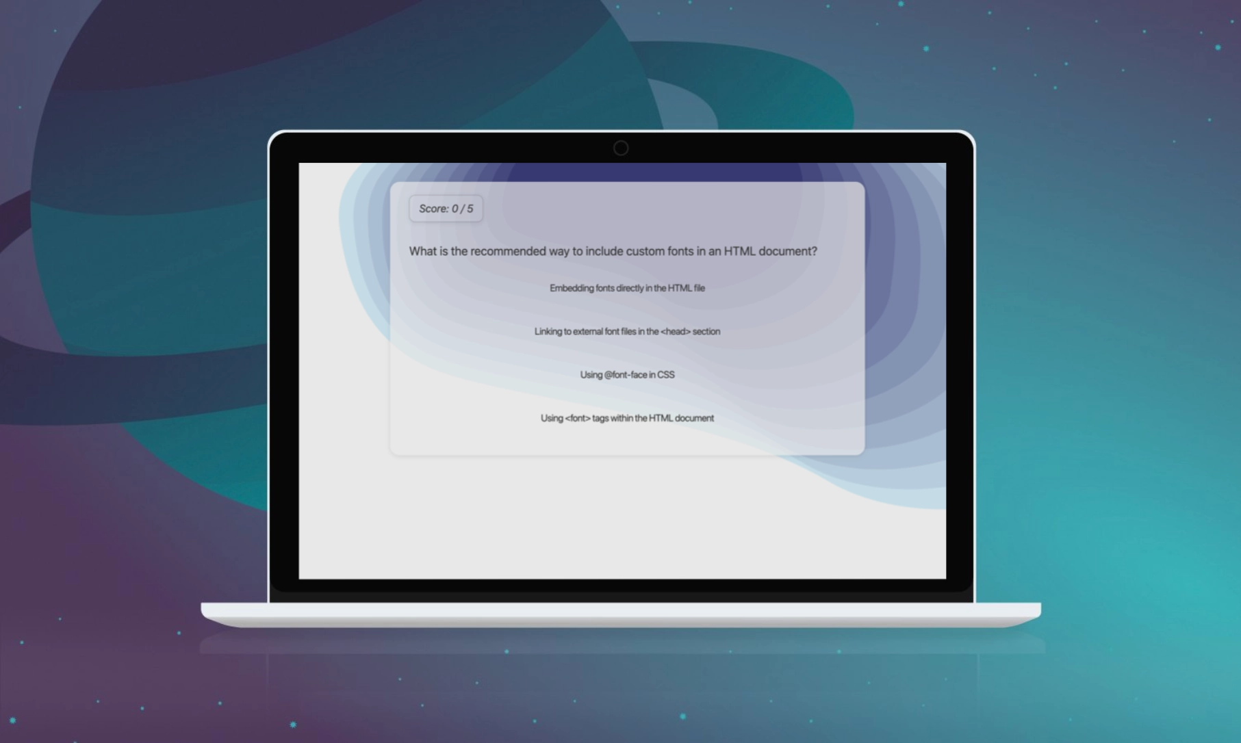 DevQuiz application screenshot