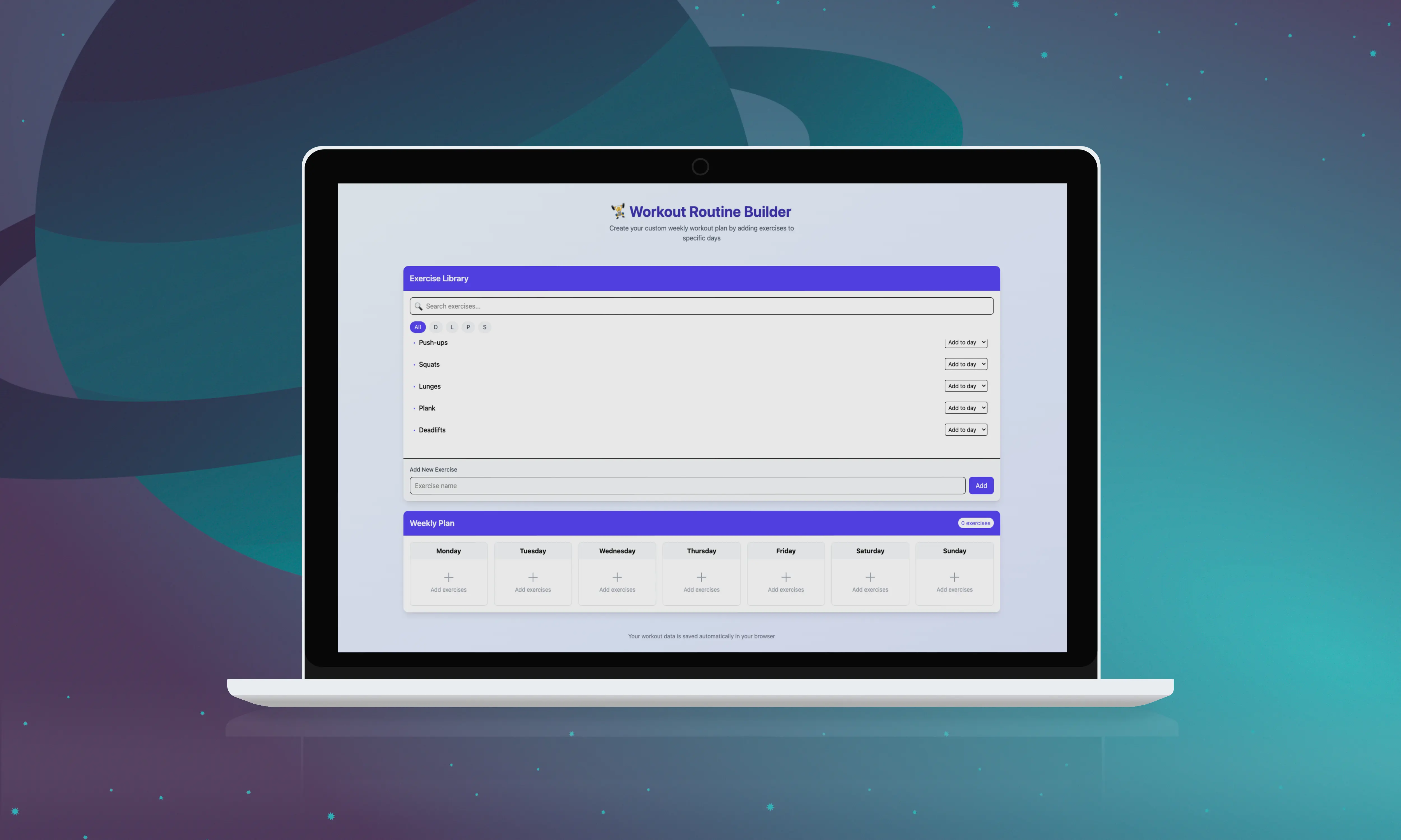 Workout Routine Builder screenshot